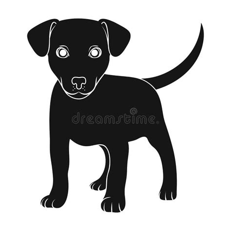 Puppy Labradoranimals Single Icon In Black Style Vector Symbol Stock