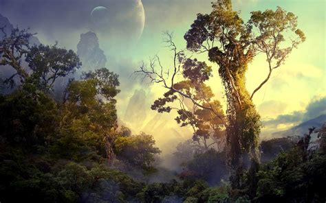 Fantasy Art Digital Art Nature Landscape Trees Forest