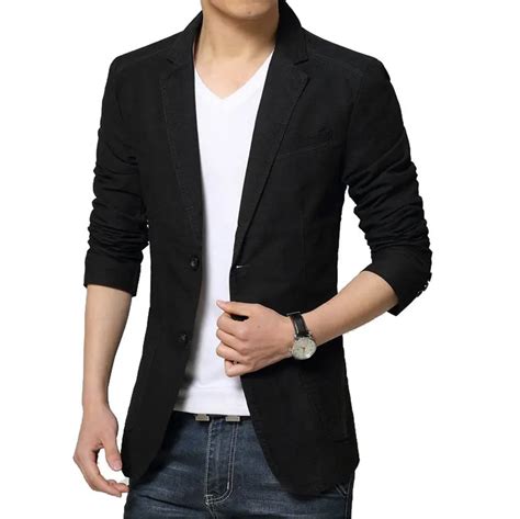 2016 New Autumn Fashion Black Blazer Jacket Men Casual Brand Slim Fit