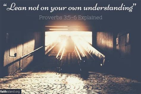 Lean Not On Your Own Understanding Proverbs 35 6 Explained Faith