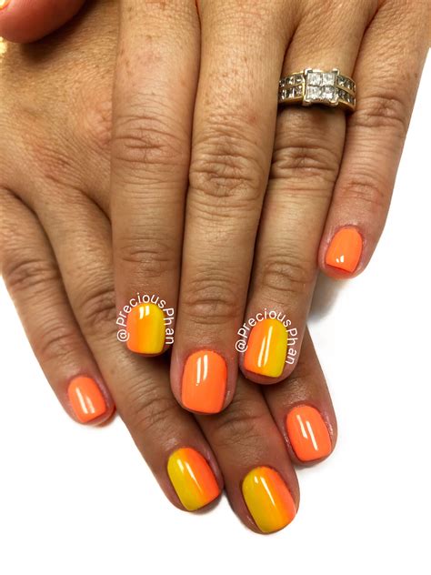 Ombré Nails Yellow And Orange Nails Preciousphan Orange Nails