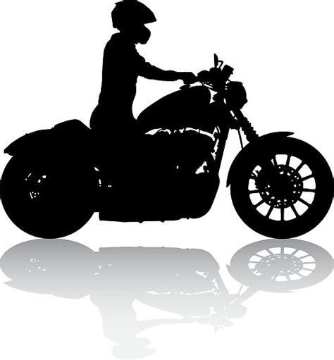 Cruiser Motorcycle Silhouette With Rider And Shadow Posters By