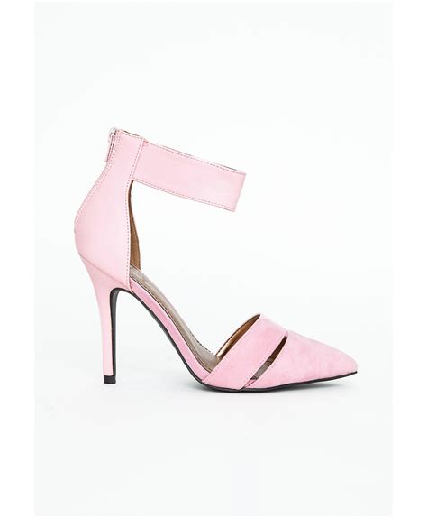 Missguided Jowita Pink Ankle Strap Detail Heels In Pink Lyst