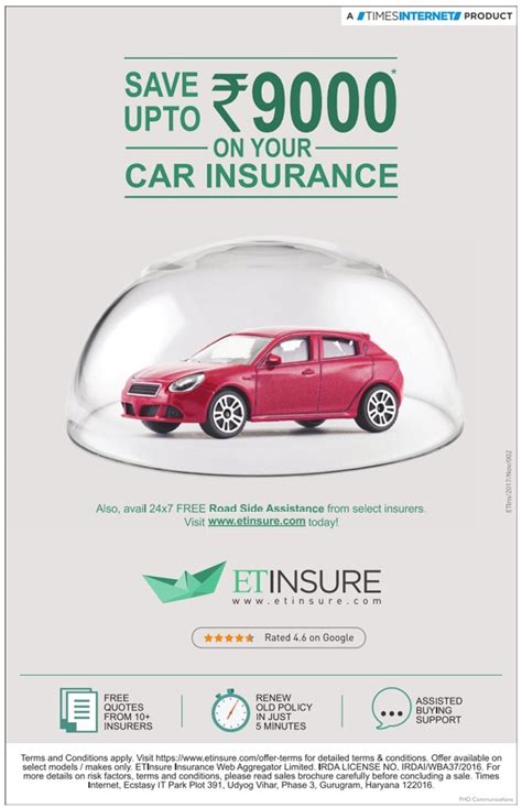 Etinsure Save Upto Rs 9000 On Your Car Insurance Ad Advert Gallery
