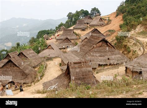 Akha Tribal Village Near Phongsali Laos Stock Photo Alamy