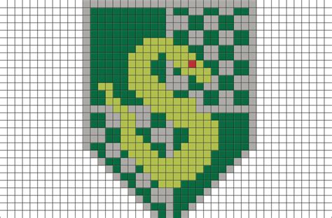 slytherin crest pixel art brik