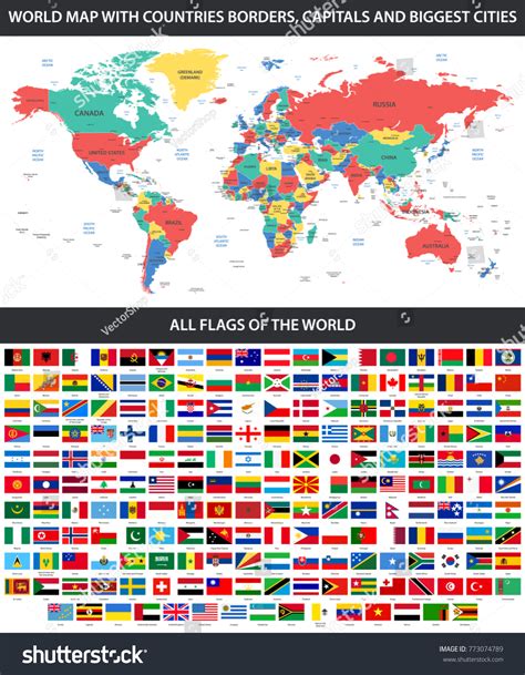 All Flags World Alphabetical Order Detailed Stok İllüstrasyon 773074789
