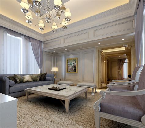 Posh Living Room With Balcony 3d Model Max
