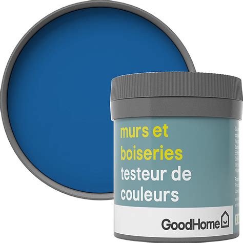 Castorama emboite le pas des marques de peinture v33, tollens, zolpan. Testeur peinture murs et boiseries GoodHome bleu Valbonne ...