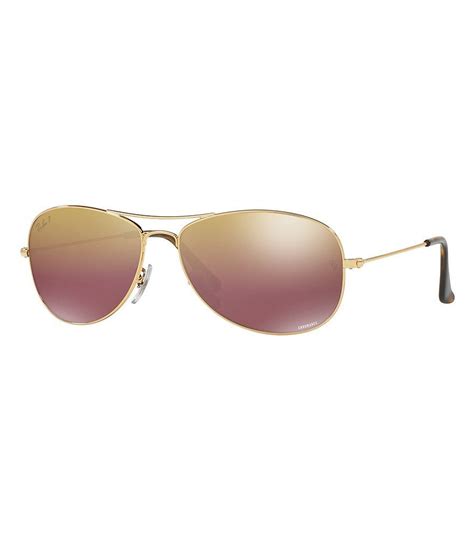 Ray Ban Chromance Polarized Mirrored Aviator Sunglasses Gold Aviator