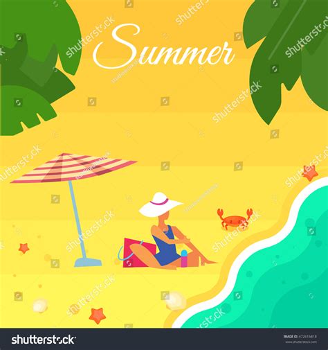 Summer Banner Vector Illustration Sexy Girl Stock Vector Royalty Free 472616818 Shutterstock