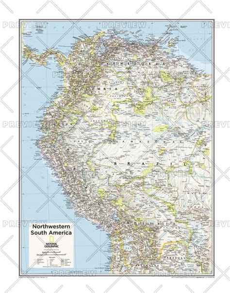 Northwestern South America Map National Geographic Atlas Of The World