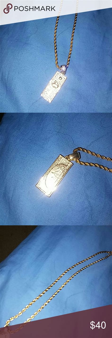 Gold 100 Dollar Bill Necklace Negotiable Price