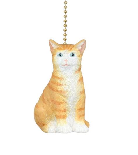Here Kitty Kitty Orange Tabby Kitten Cat Ceiling Fan Light Pull Mary