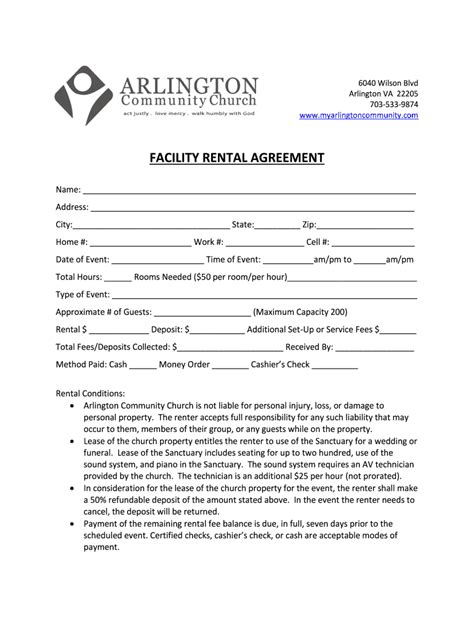 Church Facility Use Agreement Template Fill Out And Sign Online Dochub