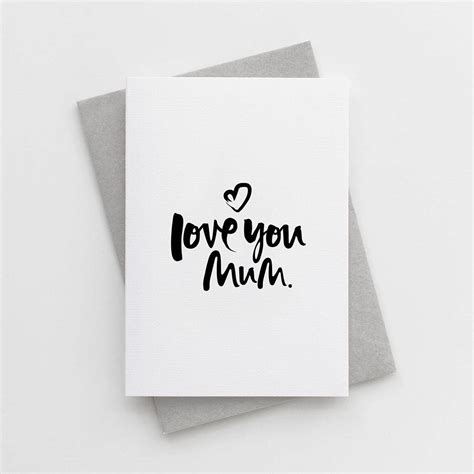 Love You Mum Mothers Day Card By Too Wordy