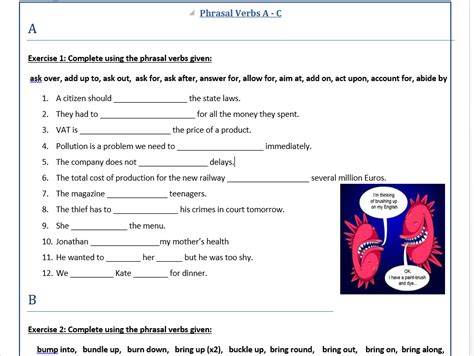 Worksheets On Phrasal Verbs Hot Sex Picture