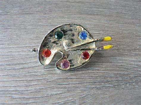 Artists Paint Palette And Brushes Brooch Etsy Artist Paint Brooch