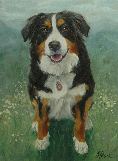 Bernese Mountain Dog Painting By Pet Whimsy Portraits Pixels