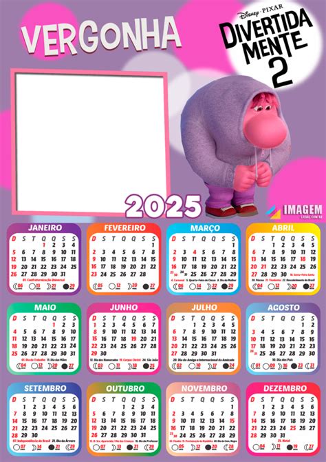 Moldura Calendário 2025 Vergonha Divertidamente 2 PNG Em Jogos Online Wx