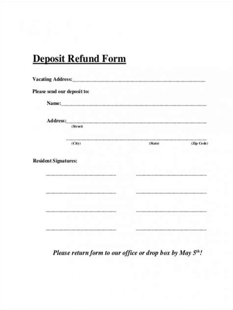 Some free sample ops will land in your spam folder, which is expected. get our image of security deposit refund form template for free in 2020 | Receipt template ...