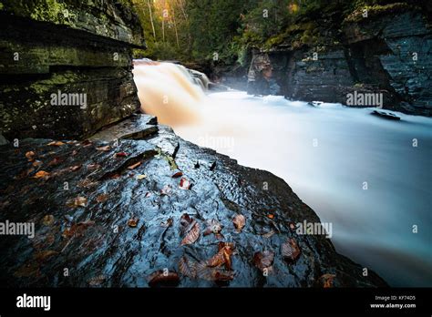 Evening Waterfall Motion Blur Stock Photo Alamy
