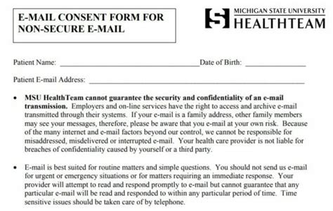 Email Consent Form Adelia Risk