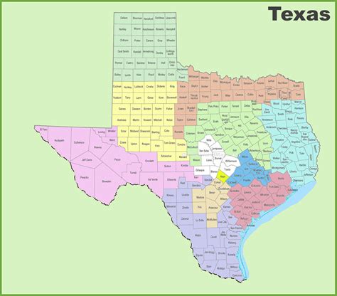Map Of Texas Counties Printable Maps Online