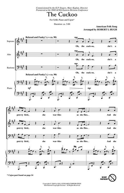 The Cuckoo Sheet Music By Robert Hugh Sku 08750093 Stantons Sheet