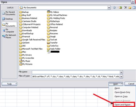 Repair Xlsx File With Open And Repair Excel Other Methods