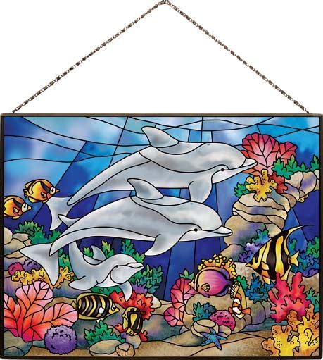 Art Panel Ap113r Dolphins Joan Baker Designs Stained Glass Mosaic
