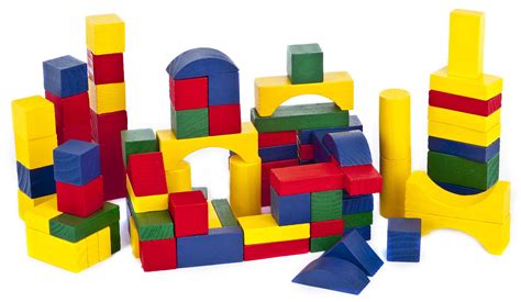 Wooden Construction Building Blocks Bricks Childrens Wood Toys Pieces