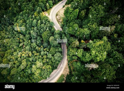 Winding Mountain Road View From Above Stock Photo Alamy