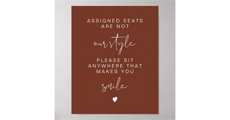Coriander Sit Anywhere No Assigned Seats Poster Zazzle