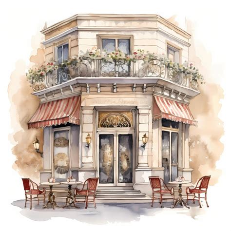 Coffee Shop Watercolor Stock Illustrations 7698 Coffee Shop