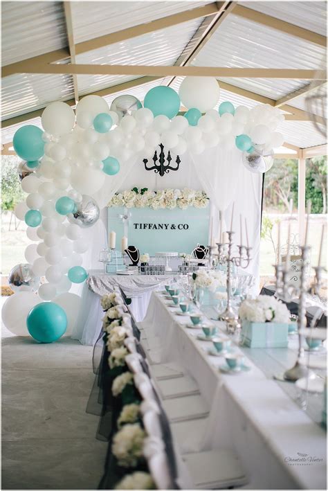 Tiffany And Co High Tea Backdrop And Balloon Garland By Stylish Soirees
