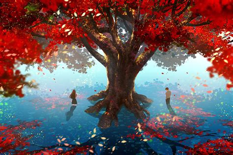 Love Memories With Tree 4k Hd Anime 4k Wallpapers Images