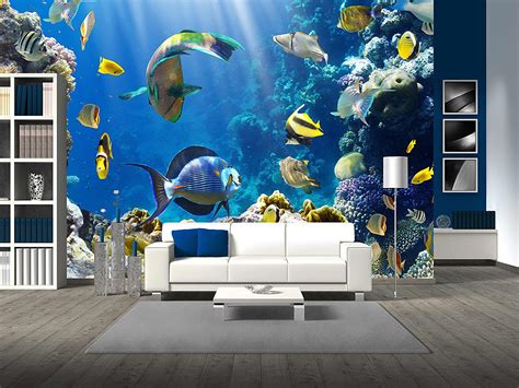 Wall26 Photo Of A Tropical Fish On A Coral Reef Removable Wall Mural