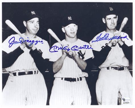 Ted Williams Joe Dimaggio And Mickey Mantle Signed 8x10 Photo Gai