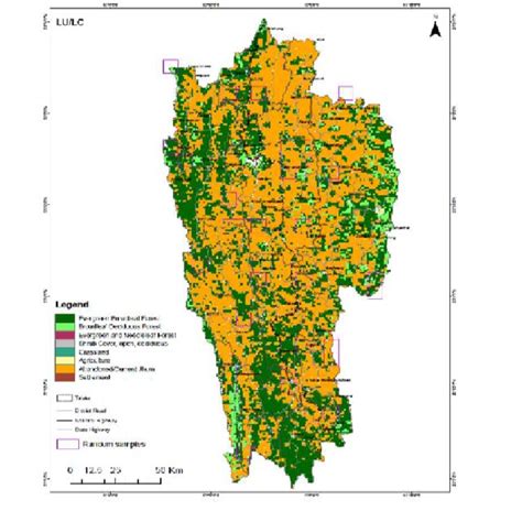 Land Cover Map Showing Different Vegetation Types In Mizoram State