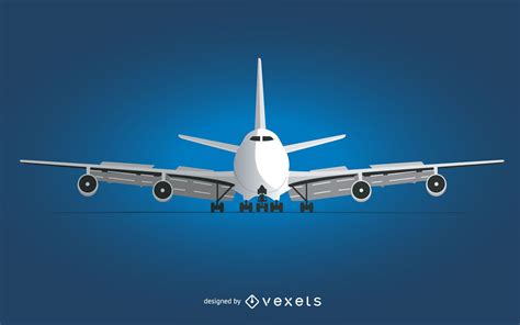 Plane Front View Illustration Vector Download