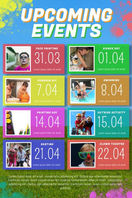 Copy Of Kids Upcoming Events Flyer Template Postermywall