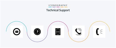 Technical Support Glyph 5 Icon Pack Including Services Communication