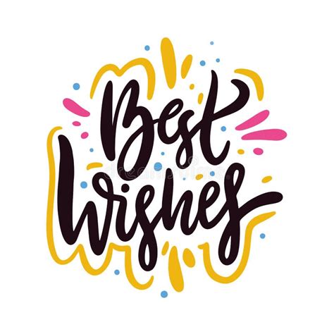 Best Wishes Phrase Hand Drawn Vector Lettering Summer Quote Stock