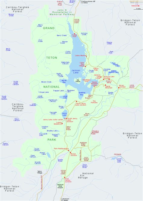 Teton National Park Map