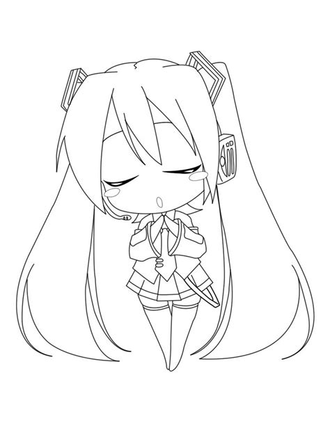Baby Miku Crying Coloring Page Anime Coloring Pages