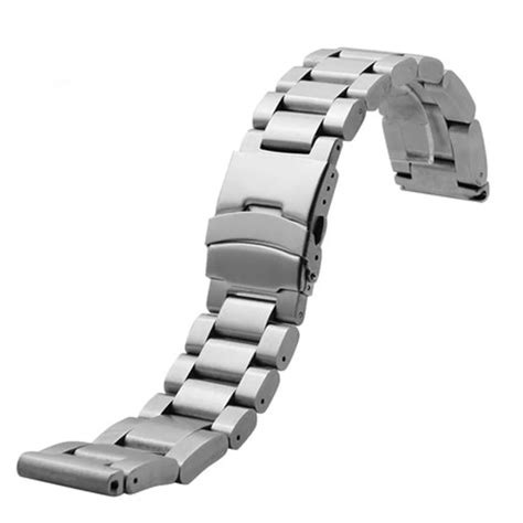 Silverblack Fashion Solid Stainless Steel Watchstrap 222426mm Mens