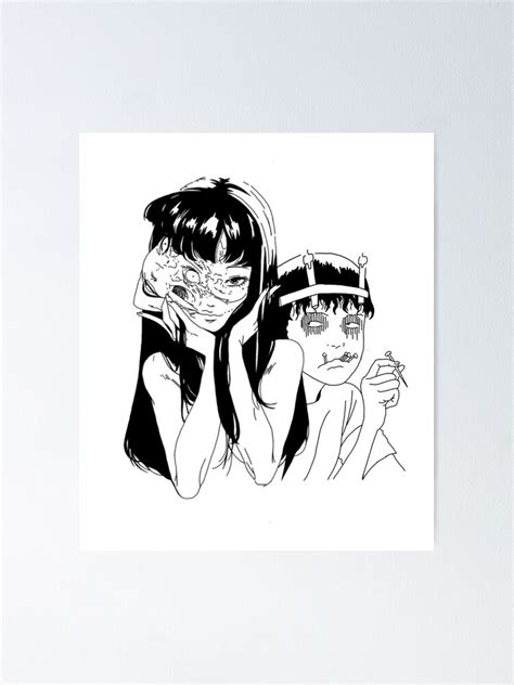 Junji Ito Tomie And Souichi Poster For Sale By Slaurenx Redbubble