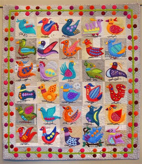 Bird Dance By Sue Spargo Wool Applique Wall Quilt Wool Quilts Bird