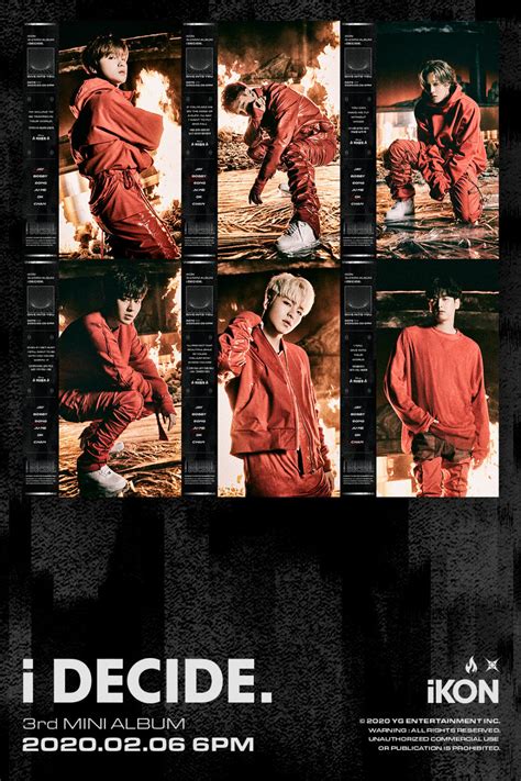 Ikon Say I Decide In Red Version Of Dive Concept Poster Allkpop